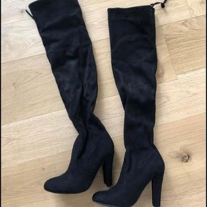 Steve Madden knee high black suede boots